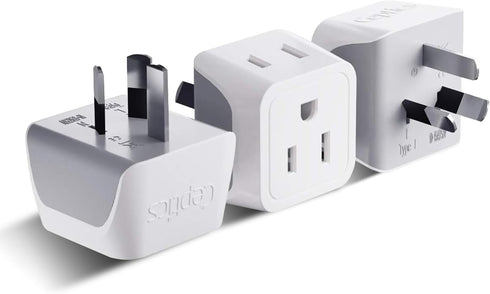 Ceptics Australia Power Plug Adapter, 2 in 1 Type I Plug Adapter, US to Australia , China, New Zealand Power Adapter with Dual USA Inputs, CE, RoH...