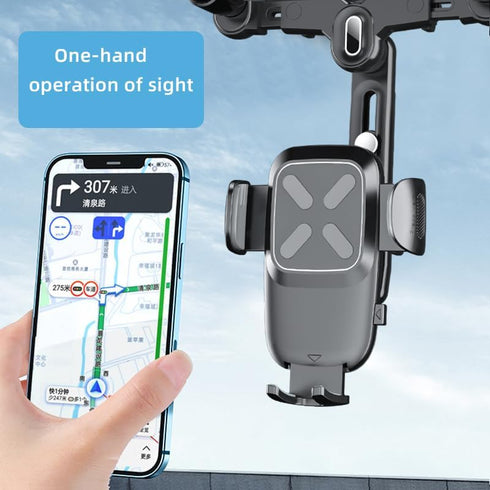 Car Phone Mount, 360 Rotatable and Retractable, Anti-Shake Design, Compatible with Samsung, iPhone, Sony......