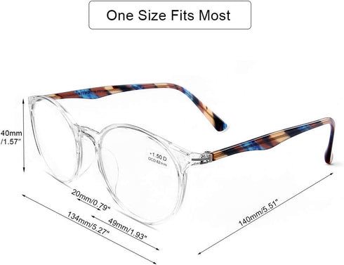 DOOViC Italy Design Fashion Reading Glasses for Women Men Stylish Clear Frames Readers with Case +1.50 Strength...