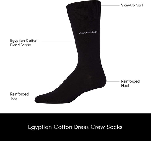 Calvin Klein Men's Dress Socks - Luxury and Egyptian Cotton Blend Dress Socks (2 Pair)...
