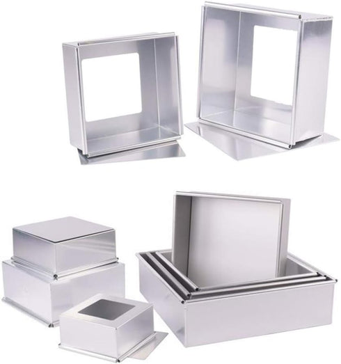 Anodized Aluminum Square Cheesecake Pan Chiffon Cake Mold Baking Mould with Removable Bottom 6 Inch x 6 inch x 3 inch...