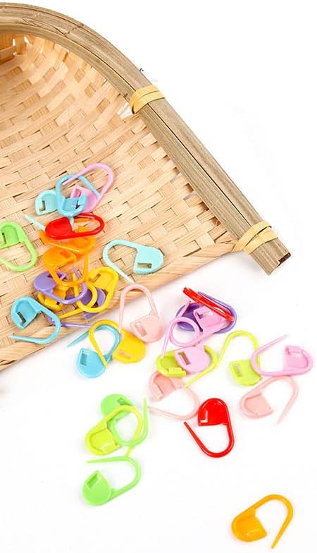 Colorful Knitting Markers Crochet Clips Crochet Pins Bulk Stitch Markers Locking Stitch Knitting Place Markers DIY Craft Plastic Safety Pins Needl...