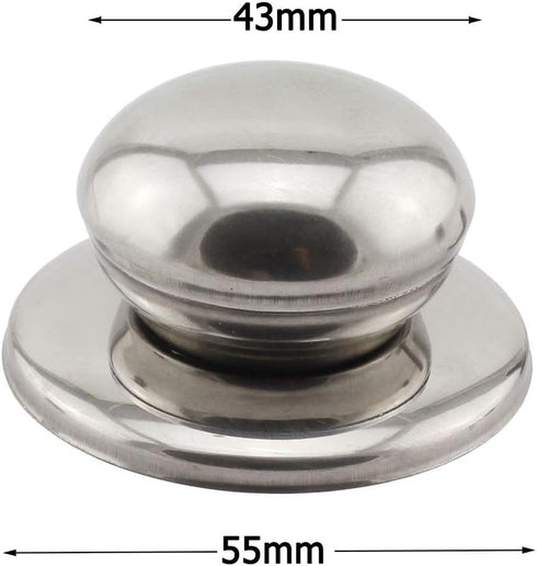 2-Pack Universal Pot Lid Cover Knob Handle,2.1 Inch Stainless Steel Replacement Cookware Pot Lid Handle Circular Handgrip Knob...