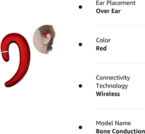 Ear Hook Bluetooth Wireless Headphone,Non Ear Plug Headset with Microphone,Single Ear Noise Cancelling Earphones Painless Wearing for Android Smar...