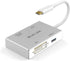 USB C to HDMI DVI VGA USB 3.0 Adapter,USB 3.1 Type-C 4in1 Hub to HDMI DVI 4K VGA USB Adaptor Converter (Thunderbolt 3 Compatible), USB-C Adapter f...
