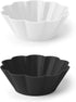 Fox Run Reusable Silicone Cupcake and Muffin Wrappers, Set of 12 Scalloped Black and White Bake Cups...