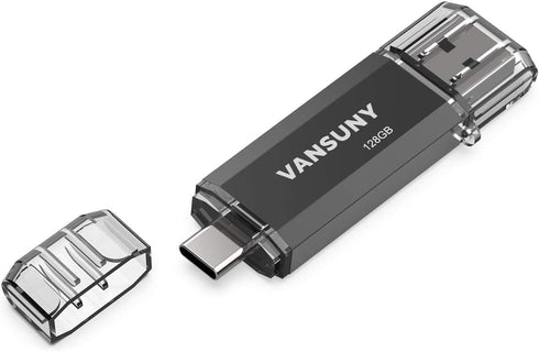 Vansuny 128GB USB C Flash Drive 2 in 1 OTG USB 3.0 + Type C Memory Stick with Keychain Dual Type C Thumb Drive Photo Stick Jump Drive for Android ...
