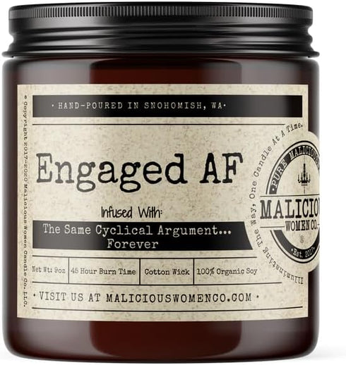Malicious Women Candle Co - Engaged AF, Pink Chandelier Infused with: The Same Penis Forever..., 9 oz...