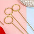H&W 12''L Golden Ring Loop Round Shape Card Holders 40PCS Floral Picks Clips for Wedding & Flower Arrangements, DIY Craft Wire Clip Table Card Hol...