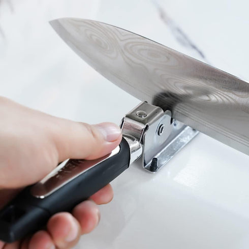 Knife Sharpener,Jonurphy Kitchen Knife Sharpeners,Rotating Steel Wheel Sharpening Discs,Manual Knife Sharpening Tool for Kitchen,Home...