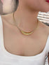 Dtja Chunky Choker Chain Necklace for Women Titanium Steel 18K Gold Plated Thick Round Snake Chain Necklaces Fashion Chic Minimalist Jewelry Gift ...