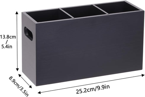 WuGeShop Heightened Kitchen Utensil Holder, Wooden Silverware Caddy, Cutlery Organizer with 3 Compartments, Great Cutlery Holder - Ideal for Kitch...