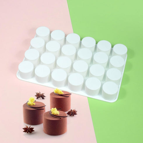 24 Cavity Cylinder Silicone Cake Mold For Cookies Making 3D Handmade Kitchen Reuse Baking Tools Decorating Mousse (B_ Cylinder)...