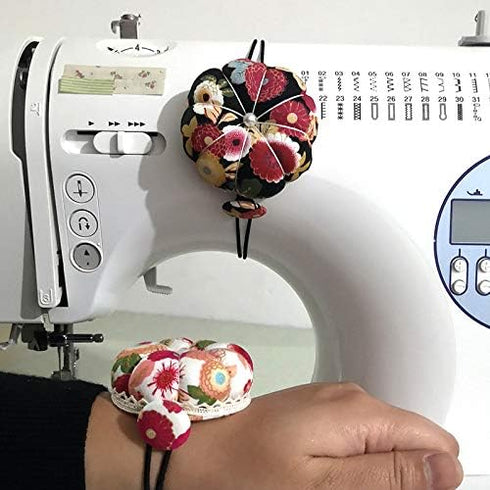 FeiHong 2 Packs Wrist Strap Pin Cushions Sewing Wearable Pincushion Needle Cushion with Elastic Wrist Belt...