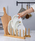 Lawei 4 Pack Bamboo Dish Drying Rack, Plate Rack Stand Pot Lid Holder, Dish Organizer Racks for Plates, Cups, Bowls, Cutting Board, Drying Rack St...