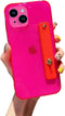 siduater Strap Holder Case for 6.7" iPhone 14 Plus with Kickstand, Slim Translucent PC Back Cover + Soft TPU Bumper with Adjustable Finger Grip Lo...