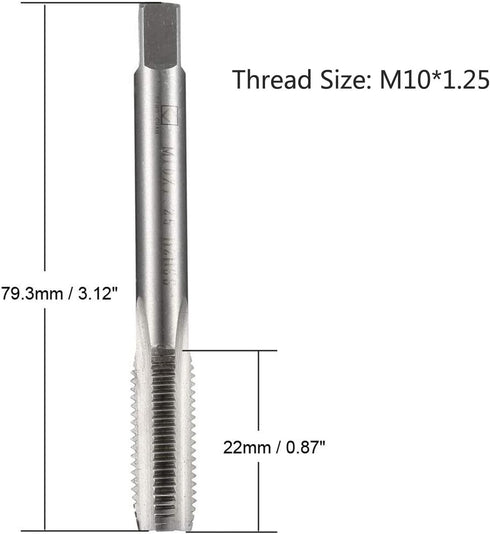 Metric Machine Thread Tap for Threading Machine Electric Drill DIY Metric Taps H2 HSS Straight Flutes Screw Tapping Threading Machinist Repair DIY...