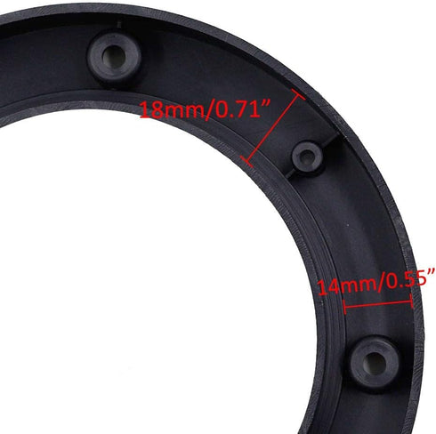 2Pcs Auto Car Truck 4" Dia Universal Black Plastic Speaker Spacer Adaptor Ring Mounting Bracket...