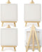 WYBG 4 Pieces Mini Canvases for Painting with Easel Set, 3x3 Inch Stretched White Blank Canvas Panels Wood Easels Small Canvas with Easel Small Ca...