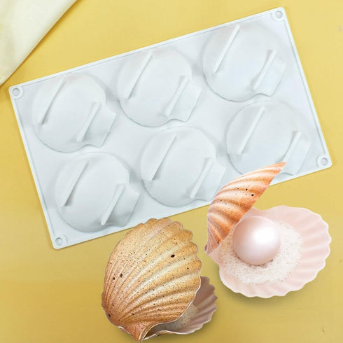 Cake Mold Shell Shaped Silicone Baking Cookie Biscuit Mold DIY Bakeware Pan Mould Kitchen Accessories (Shell J_11.8 X6.8 X1 inch)...