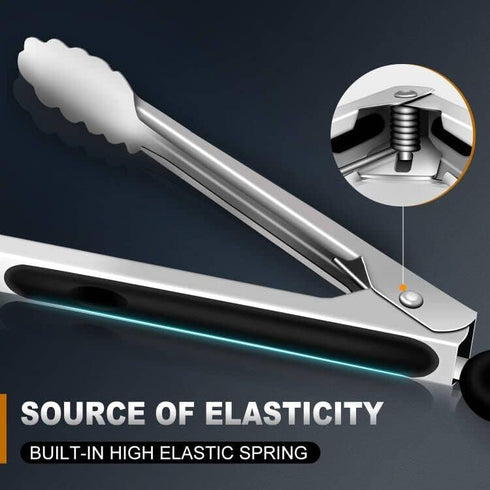 Tongs For Cooking - Heat Resistant 600 Degrees Stainless Steel Kitchen Tong,Heavy Duty Metal Locking Tongs - Perfect for Food,Salad and BBQ set of...