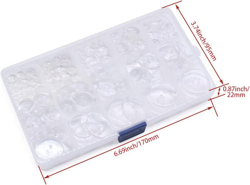 SEMINI Mixed Size 8mm-25mm 280Pcs Black/White/Transparent Resin Buttons Small Big 2 Holes Buttons Craft Buttons for Sewing,Women Men Children Clot...