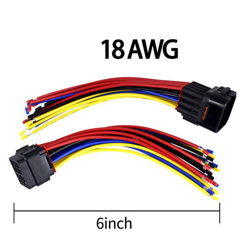 16 Pin Connector Waterproof Electrical Plug Automotive Wire Pigtail Cable for Car Vehicle Motorcycle, Trucks, Boats, Trailers, Electric Vehicle, H...