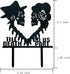 Till Death Do Us Part Wedding Cake Topper - Mr and Mrs Skull, Skeleton Couple, Black Silhouette (Skull)...