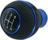 5 Speed Shift Knob Round Ball Gear Stick Leather Shifter Knob Handle Transmissions Fit Most Manual Cars Truck SUV Vehicle (Black+Blue)...