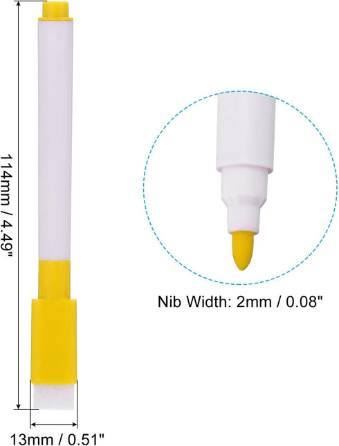 PATIKIL Dry Erase Marker Pens, 30 Pack Yellow Ink Fine Point Low Odor Whiteboard with Eraser Cap for Office Home Classroom, White Pen Rod...
