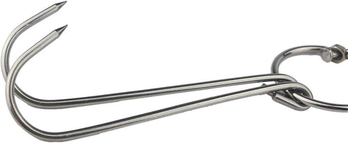 TIHOOD 3 PCS 9.4" Stainless Steel Double Meat Hooks Roast Duck Bacon Shop Hook BBQ Grill Hanger Cooking Tools Accessories (9.4" X3)...