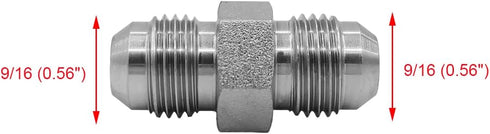 (4-PACK) 2403-06-06 Hydraulic Hose Adapter Fitting 3/8" Male JIC 37° Flare (9/16"-18UNF) × 3/8" Male JIC 37° Flare (9/16"-18UNF) SAE Straight Pipe...