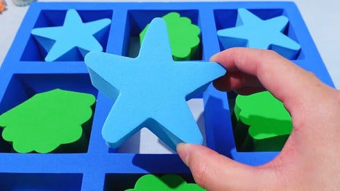 Floating Tic Tac Toe Game with Foam Seashell and Starfish Foam Tic Tac Toe Game Pool Games for The Entire Family Summer Swimming Pool Backyard Par...