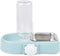Cage Dual Bowl, Crate Hanging Double Dog Cat Bowls, Pet Water and Food Bowl Set with Automatic Water Dispenser Bottle Detachable Stainless Steel B...
