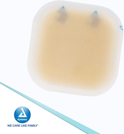 Dynarex DynaDerm Hydrocolloid Dressing, Sterile Moist Bandages Used for All Kinds of Wound, 2" x 2", Thin and Latex-Free, Pack of 20...