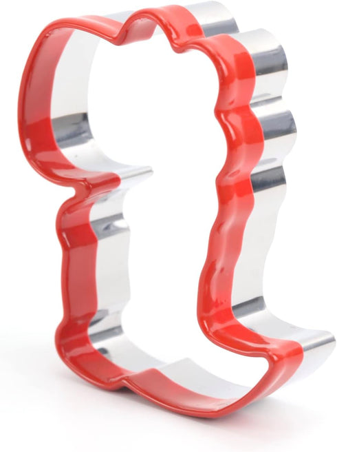 Dinosaur Cookie Cutter 5“, Dinosaur Biscuit Cutter, Cookie Cutter for Baking, Cookie Cutter for Kids, Metal Cookie Cutter Coated with Red Top Rubb...