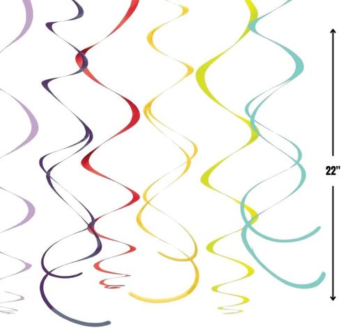 Amscan Party Hanging Swirls | Rainbow | Party Decor...