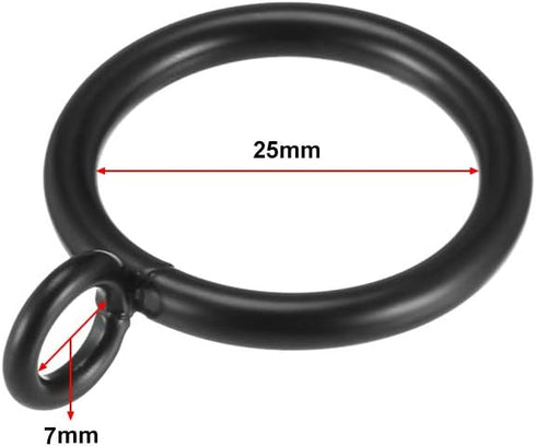uxcell Curtain Rings Metal 1 Inch Inner Dia Drapery Ring for Curtain Rods Black 24 Pcs...