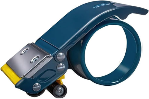 Excell ET-22606 Filament Tape Dispenser, Blue; 2"" Tape Roll Width, 3"" Core Diameter; Metal Construction; Retractable Safety Blade Cover...