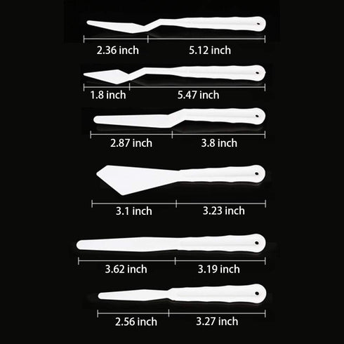 Luckycivia 6 Set Palette Knives Set, Plastic Spatula Art Tools for Painting...