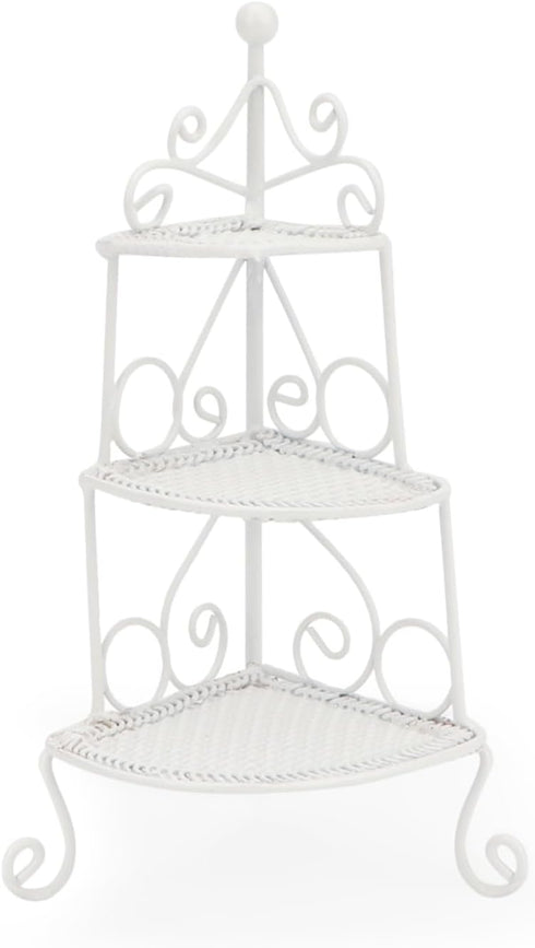 Miniature Metal Rack Stand 1:12 Dollhouse Furniture Triangle Shelf Plant Flower Shelf Accessories Garden Scene Ornament Tabletop Shelves Display D...