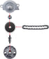 GY6 engine oil pump assembly Oil pump drive shaft Sprocket with gear Gear guard Chain Drive shaft nut, applicable to GY6 engine 125cc 150cc 152QMI...