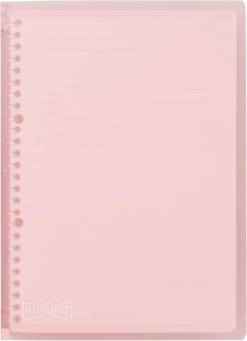 Maruman KULUFIT B5 size 26-ring binder, Soft & Flexible cover with 10 6mm ruled loose sheet, Translucent LIGHT PINK, 1 EA (F020-38)...