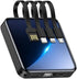 Small Portable Charger,12000mAh Fast Charging Portable Power Bank Built-in 4 Cables,USB C Input/Output with LED Display,External Battery Portable ...
