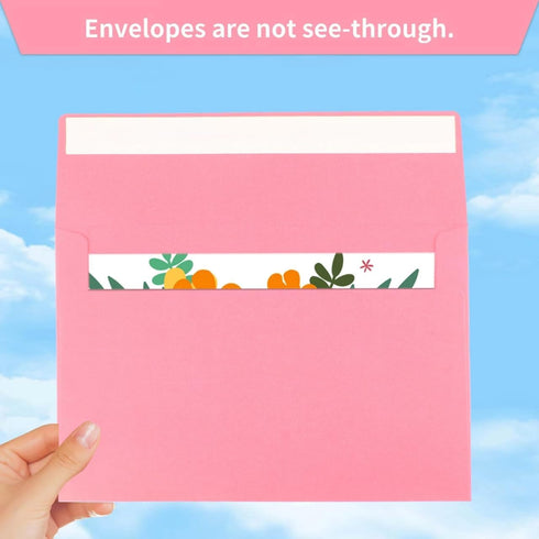 A7 Pink Envelopes, 50 Packs 5x7 self seal Envelopes for Invitations, Greeting Cards, Mailings, Printable Invite Envelope, Wedding, Party, Photos, ...
