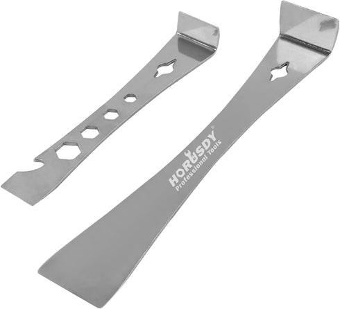 HORUSDY 2-Piece Stainless Steel Pry Bar Scraper Set, 6-11/16” and 9-1/2” Flat Pry Bar...