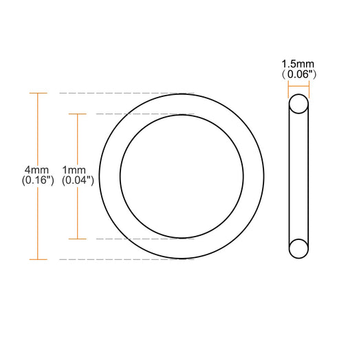 uxcell Fluorine Rubber O-Rings, 4mm OD 1mm ID 1.5mm Width FKM Seal Gasket for Machinery Plumbing, Green, Pack of 20...