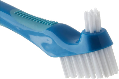 GUM Denture Brush - Dual Headed Hard Bristle Toothbrush for Dentures & Acrylic Retainers - Dentist Recommended Denture Cleaner (6pk)...