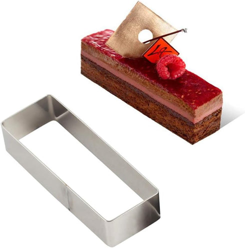 Rectangular Cake Molds,Stainless Steel Cake Mousse Ring Rectangle Cookie Cutter Mousse Cake Cutter Ring Mold for Home Kitchen...