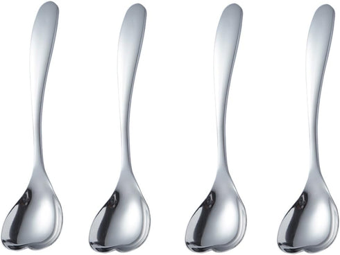 Cute Spoon, Heart Shape Spoon, Stainless Steel Coffee Spoon, Dessert Tea Appetizer Bistro Cake Ice Cream Sugar Spoons...